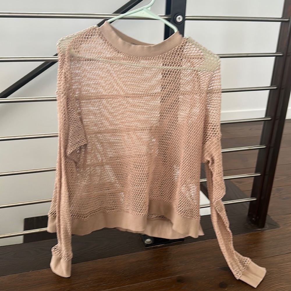 Beach Riot Mesh Knit Top in Light Pink